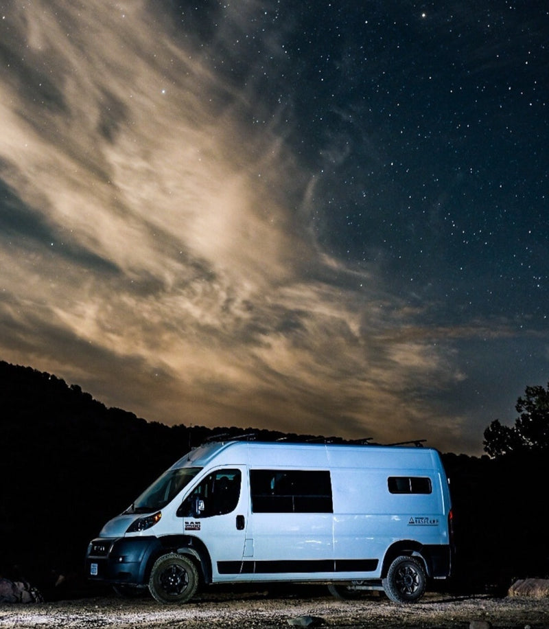 Stargaze from your white campervan RV rental under a beautiful starry and cloudy night sky. Van life adventure awaits! — photo 2