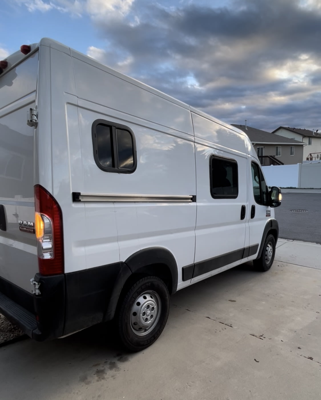 White Ram ProMaster camper van for RV rental
