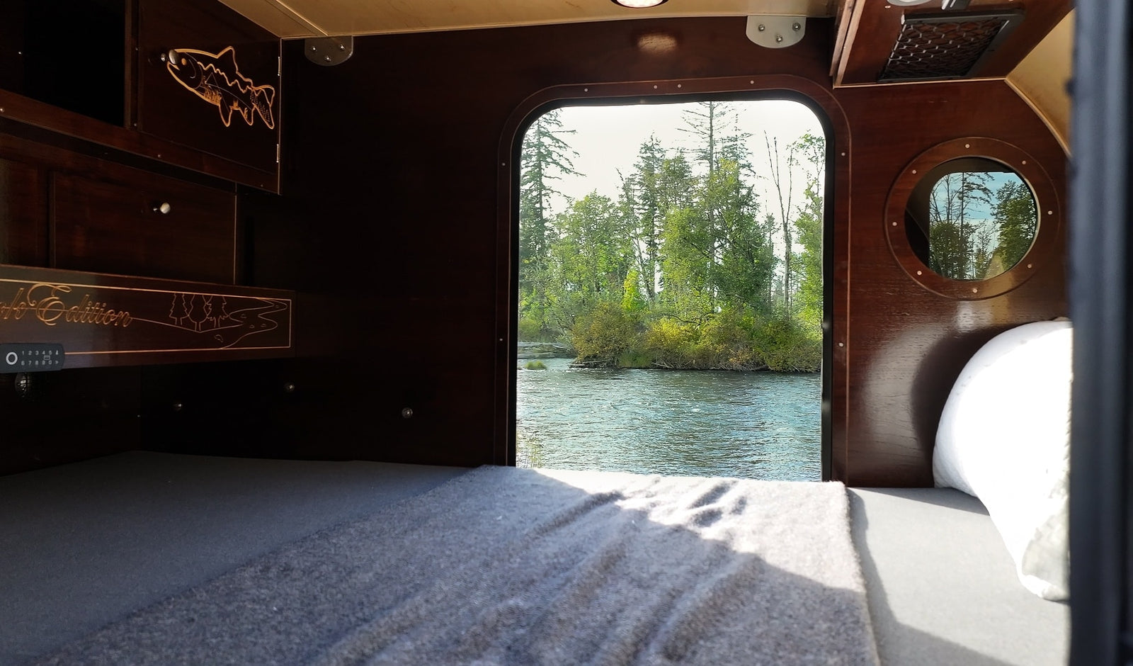  with its open galley kitchen revealed