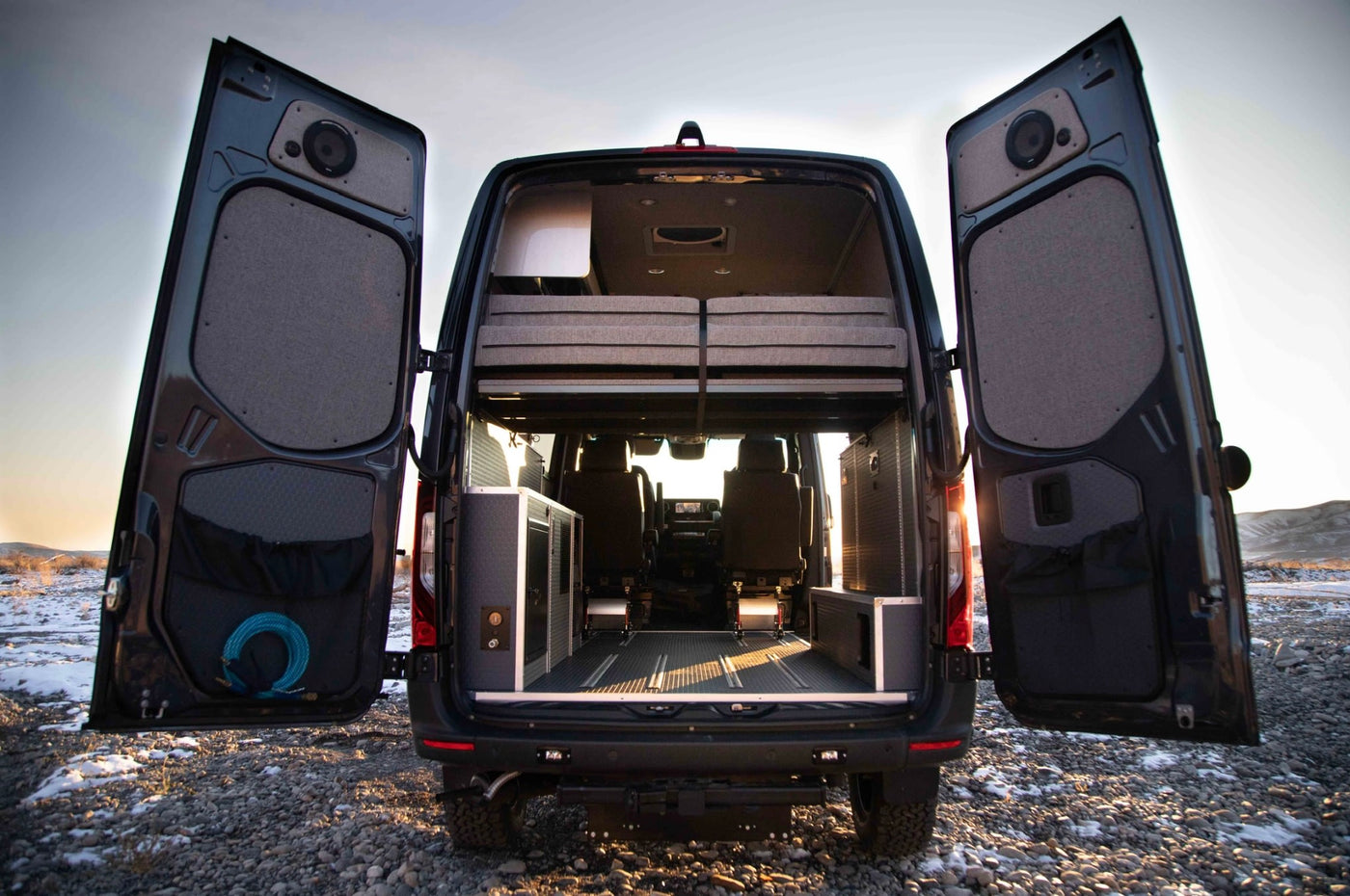  is ideal for RV rental.|Rear view of a customized Mercedes-Benz Sprinter RV rental — photo 3