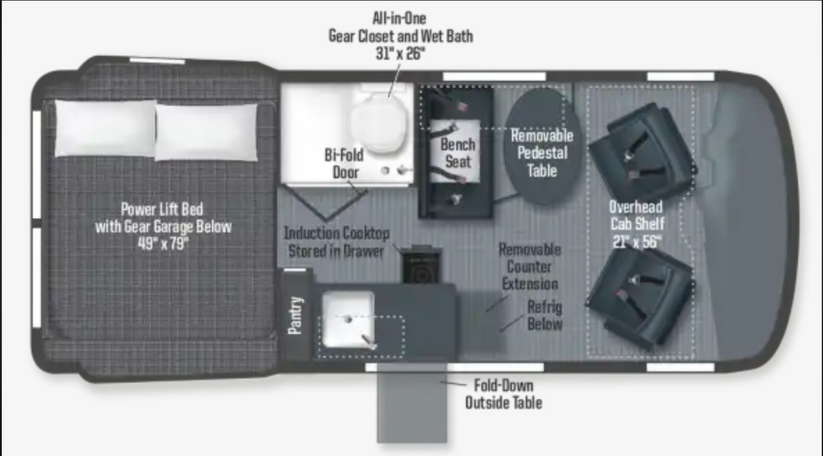 New! GO Anywhere 4X4 2022 Revel Winnebago AC, kitchen, bath, bikes, SUPbrds — photo 15