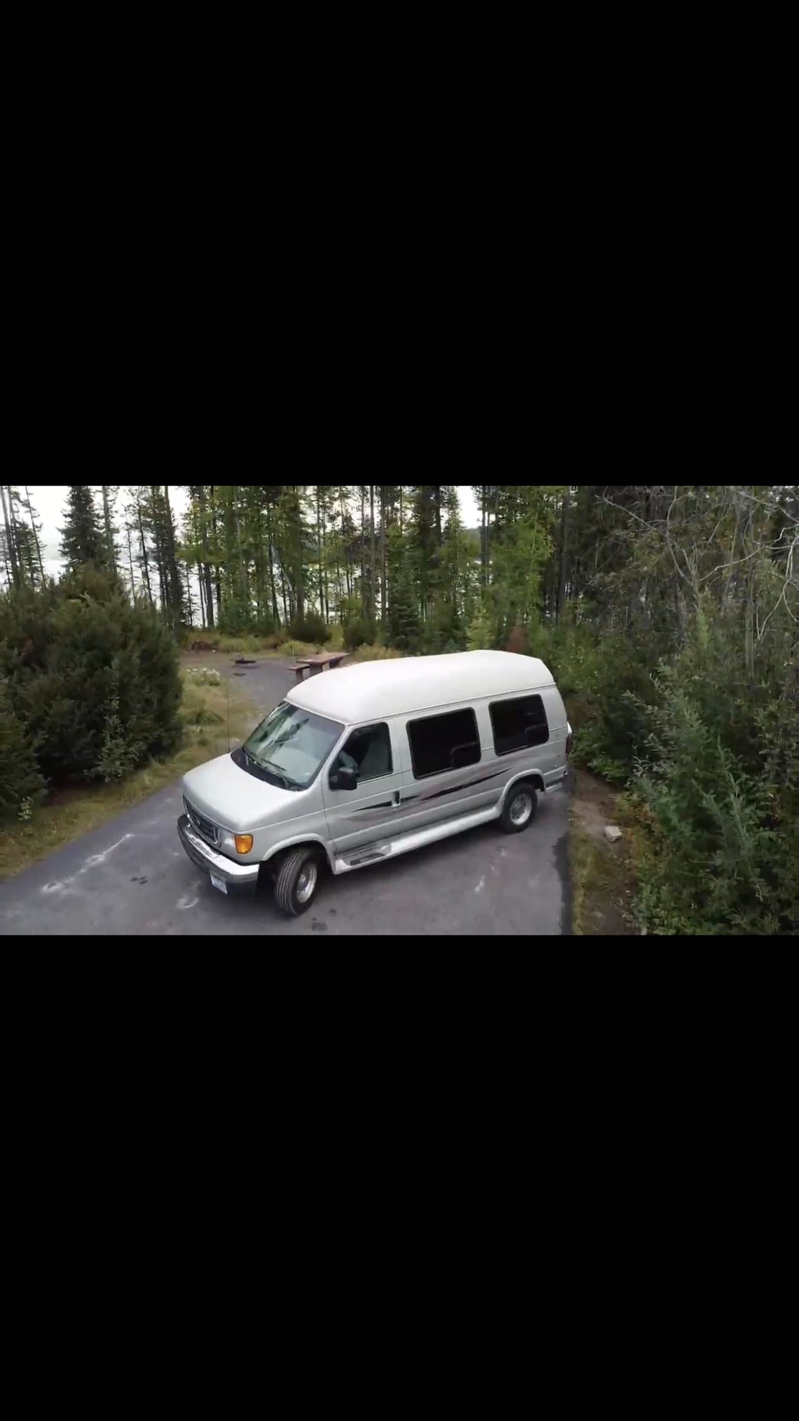  and spacious driver's area for comfortable travel.||Silver RV rental van at Fernie