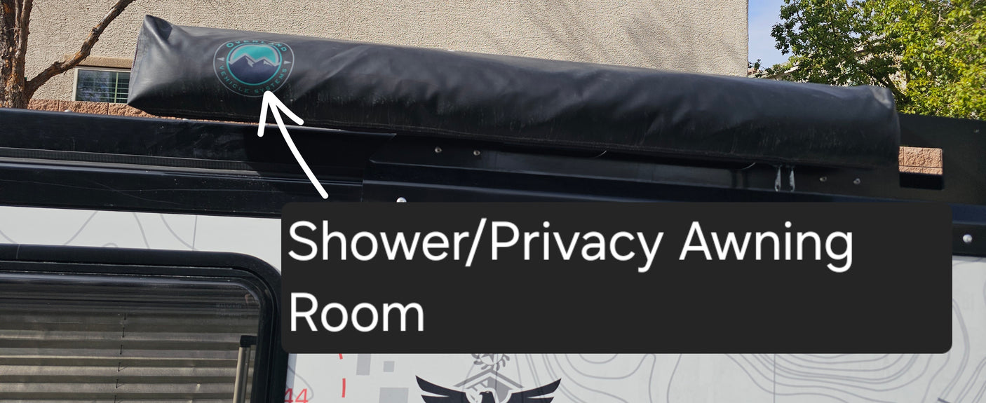 OVERLAND VEHICLE SYSTEMS shower/privacy awning room, a great rv rental accessory for privacy outdoors.