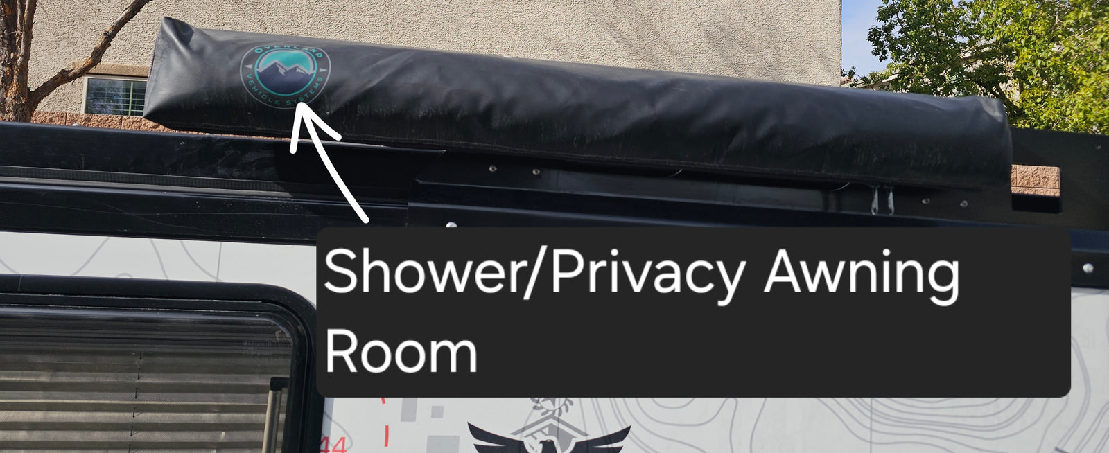 OVERLAND VEHICLE SYSTEMS shower/privacy awning room, a great rv rental accessory for privacy outdoors.