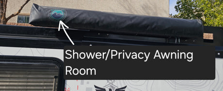 OVERLAND VEHICLE SYSTEMS shower/privacy awning room, a great rv rental accessory for privacy outdoors.