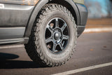 Rugged BFGoodrich All-Terrain tire & custom wheel on an rv rental, ready for adventure.
