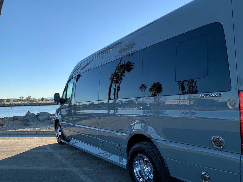  palm trees reflected. Perfect for coast travel.|Accessible RV rental utility bay features: fresh water — photo 9