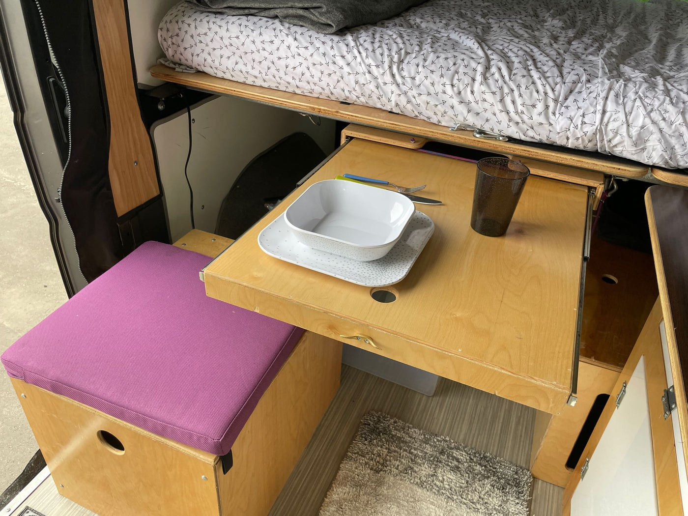  great for your next RV rental adventure.|RV rental interior: functional space with pull-out table — photo 4