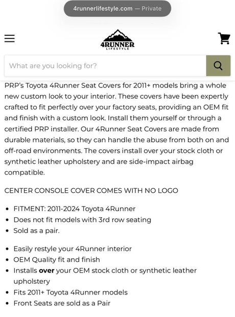 Full Interior PRP SEATS 5th Gen 4Runner in San Diego, CA (photo 2)