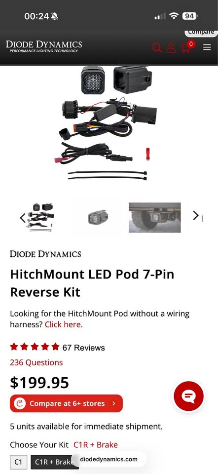 Diode Dynamics hitch reverse / brake light in Englewood, CO (photo 1) — photo 1