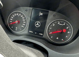 RV rental vehicle dashboard displaying speedometer, tachometer, 11,402 total miles, and engaged parking brake.