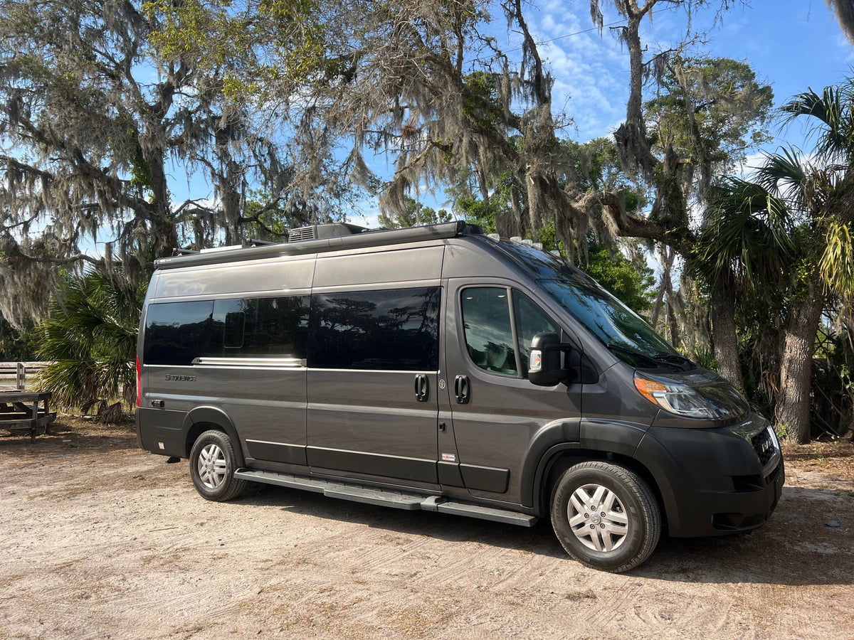 Explore nature with this grey Thor Sequence RV rental