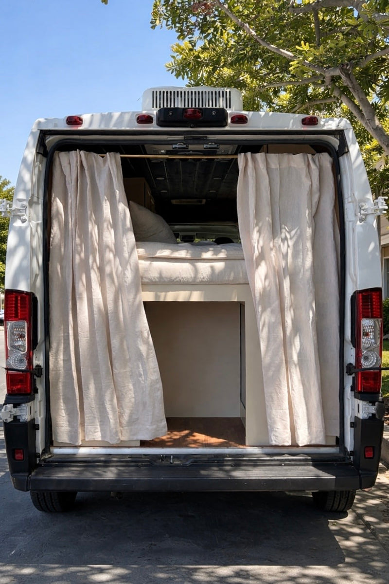  showcasing smart van life design.|Modern RV rental interior: kitchen with sink & cooktop — photo 4