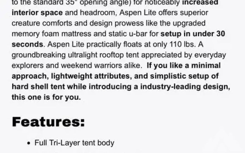 FSR Aspen Lite Standard V3 - Rooftop Tent — used rooftop tents for sale (photo 3) — photo 3