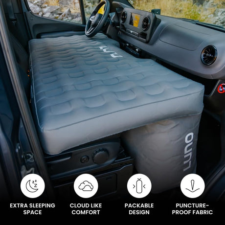 Transform your RV rental with a Luno air mattress for extra sleeping space. Perfect for travel & camping comfort.