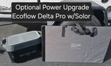 Upgrade your RV rental with optional portable power! Ecoflow Delta Pro & solar panel for reliable off-grid energy on the go.