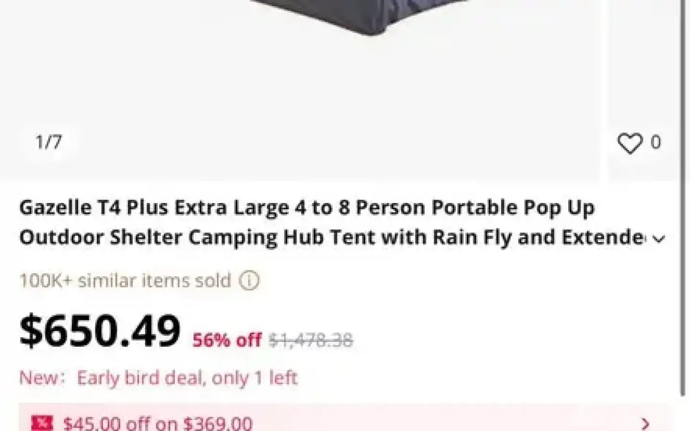 Gazelle T4 Plus Camping Tent — used tents & canopies for sale (photo 4) — photo 4