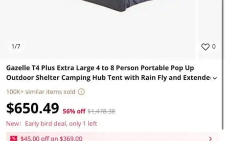 Gazelle T4 Plus Camping Tent — used tents & canopies for sale (photo 4)