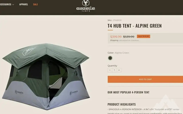 Gazelle T4 Tent - Orange Color — photo 2