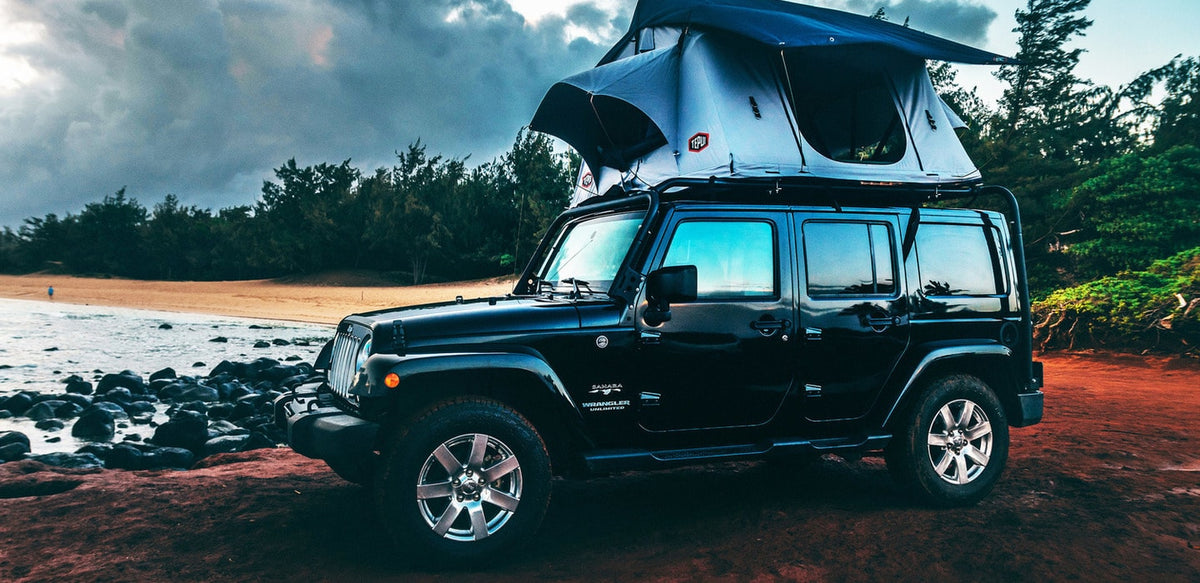 A black Jeep Wrangler