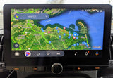 Dashboard screen displays Google Maps for NJ, ideal for planning an **rv rental** journey, showing navigation, music, 5G.