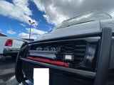 Winnebago Ram RV for rv rental, featuring a protective bull bar & bright LED auxiliary lights on the grille.