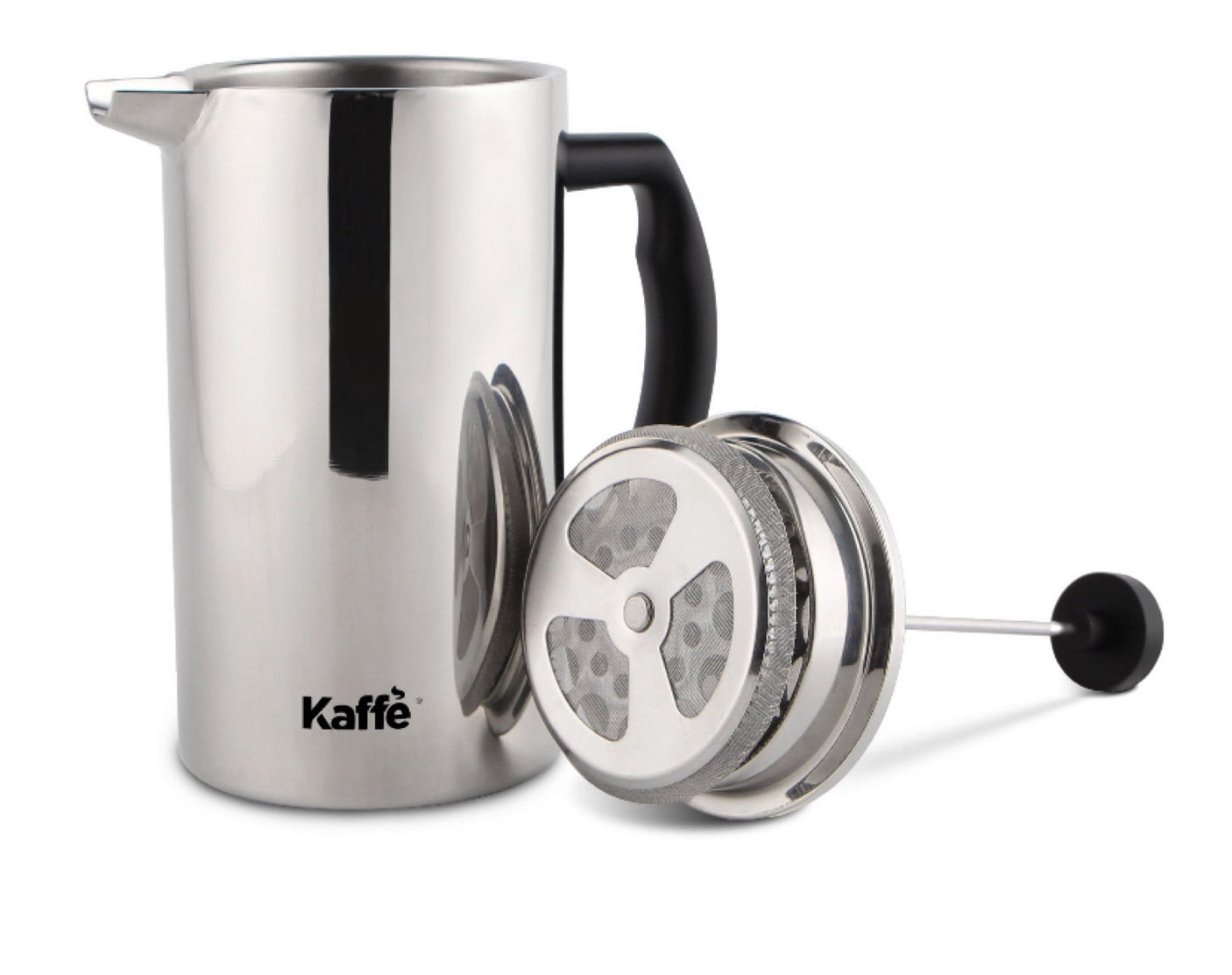 This durable stainless steel French press, with its separate plunger, is ideal for fresh coffee on an RV rental trip.