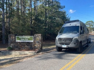  a riverfront camping spot. Perfect for van life adventures.|Two RV rental options: a fifth wheel and a camper van — photo 6
