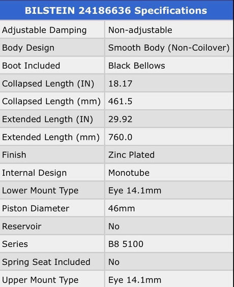 Bilstein B8 5100 rear lifted truck 24-186636 shocks Silverado/Sierra/Ram in Clovis, CA (photo 6)