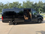  and ignition keys.|This black Mercedes Sprinter RV rental