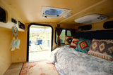 Step inside this cozy teardrop trailer, featuring a fluffy bed, Southwestern charm, and an inviting view of the outdoors. The couch folds into a soft double bed that is comfortable for people up to 6'3" in height. 