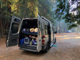 |Silver Mercedes Sprinter camper van