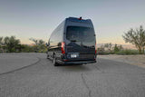 Dark grey Mercedes-Benz Sprinter luxury rv rental van, perfect for desert road trip adventures.