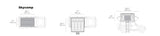Skycamp rooftop tent dimensions shown for car camping/rv rental setup, with views closed, open for 3 sleepers, and side profile.
