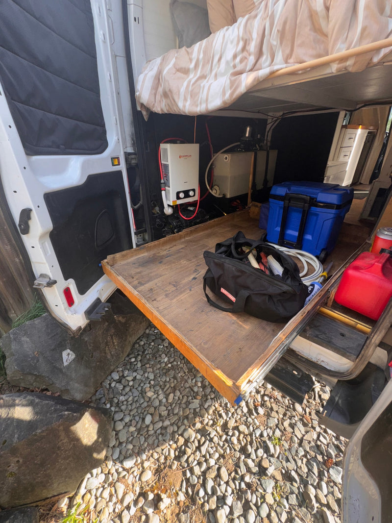  perfect for RV rental adventures.|Explore in this white Ford Transit camper van — photo 7