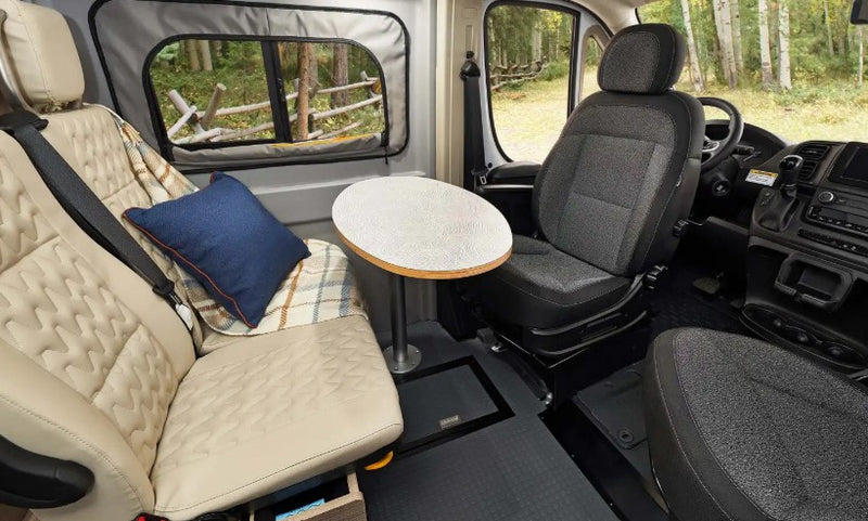  ready for California van life adventures.|RV rental compact wet bath featuring a white toilet — photo 9