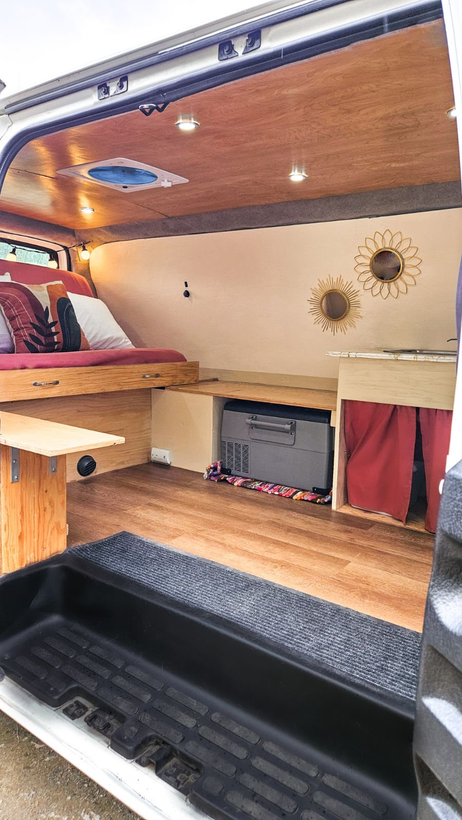  and front cockpit. Ideal for travel.|Inside this RV rental van conversion: driver's area with dashboard — photo 1