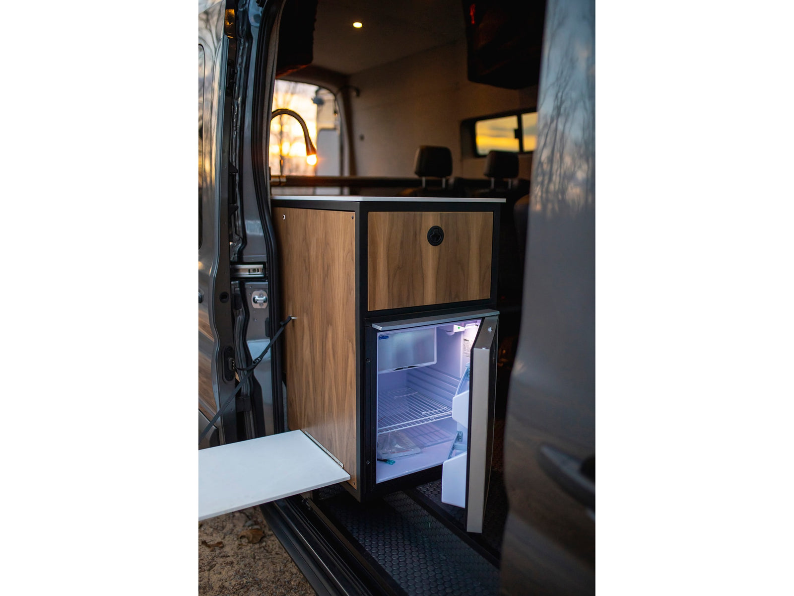  ready for your next adventure.|Enjoy a functional RV rental kitchen: sleek stainless steel sink