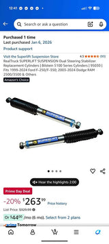 Bilstein steering stabilizer shocks 5100 in Reno, NV (photo 1)