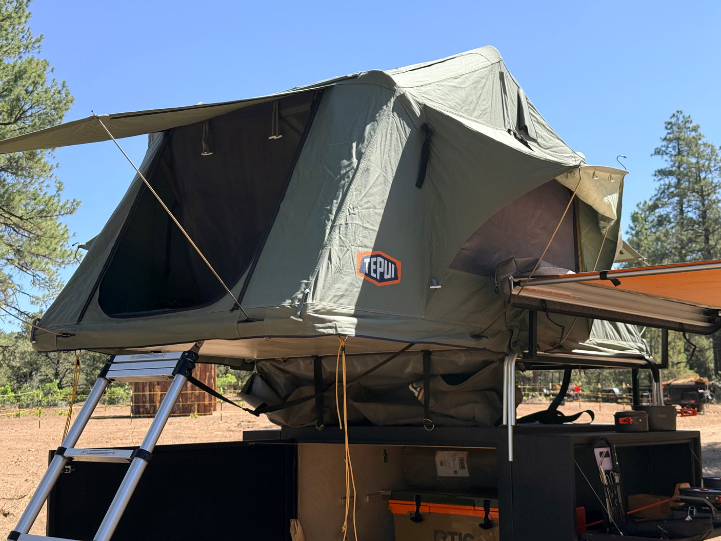 Off-Road Overland Trailer w/ Rooftop Tent, Awning & Camp Kitchen