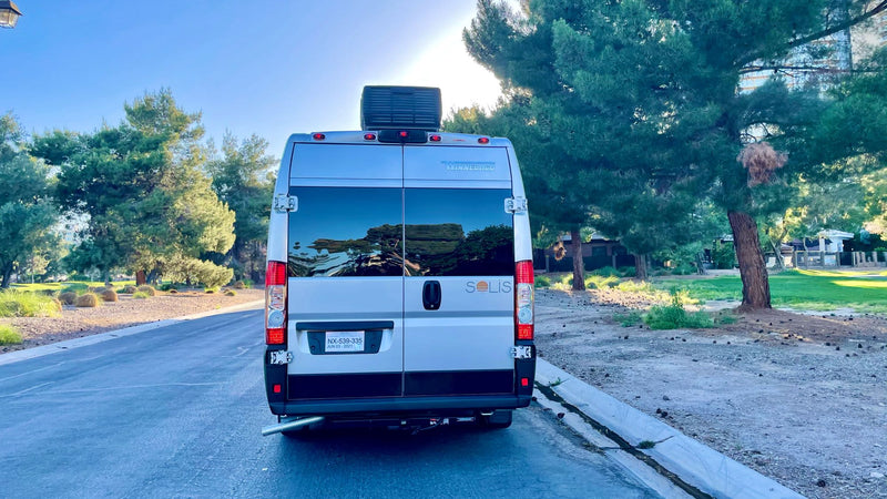  surrounded by arid hills.|Enjoy this serene lake view from your rv rental! Perfect for camping by the water with friends and family.|Night adventure! This rv rental camper van sits under a clear — photo 19