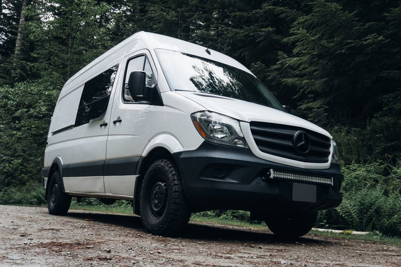 White Mercedes Sprinter rv rental van — photo 1