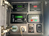 Essential RV rental control panel: power, tank levels, inverter, generator, and slide-out controls for your adventure.