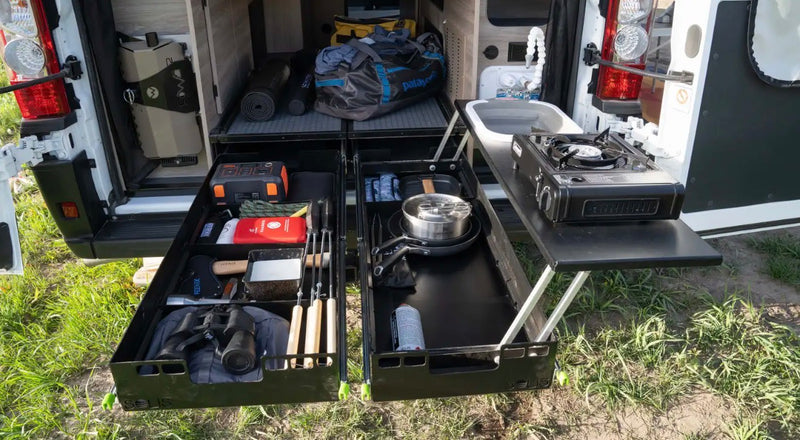  showcasing outdoor living.|White pop-top camper van rv rental — photo 6