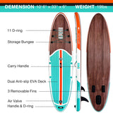 This 19lb, 10'6" Niphern SUP paddleboard, perfect for rv rental trips, features an anti-slip deck and removable fins for water sports.