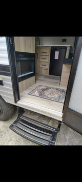  a silver travel trailer