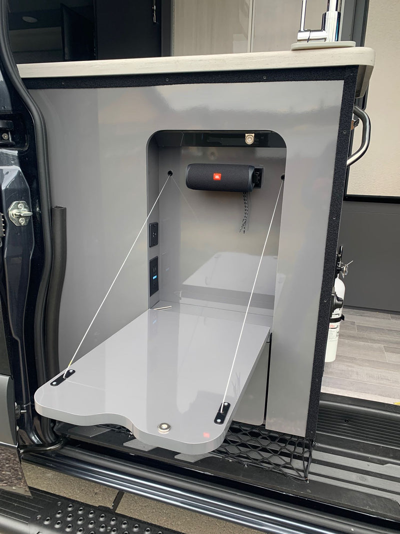  and refrigerator.|Dark gray camper van — photo 13