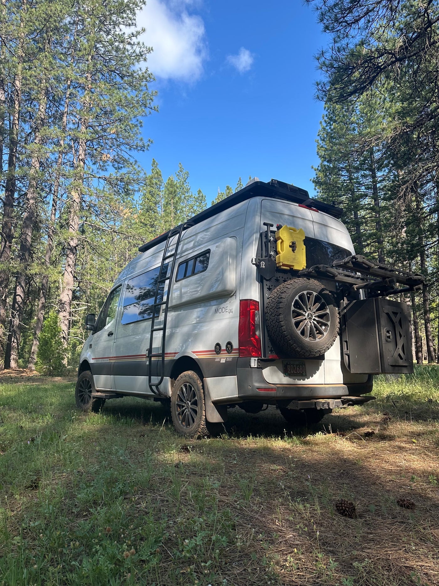  offering epic off-road adventure travel and scenic views.|White Sprinter camper van — photo 2