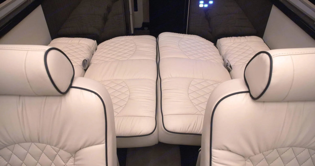  and entertainment system. Perfect for travel comfort.|Luxury RV rental interior featuring spacious — photo 9