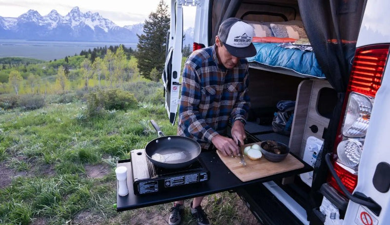  perfect for park adventures.|An open camper van for rv rental — photo 7